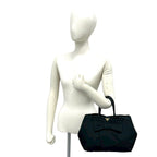 Prada Logo Ribbon Motif Nylon Leather Handbag Mini Tote Black — view 2