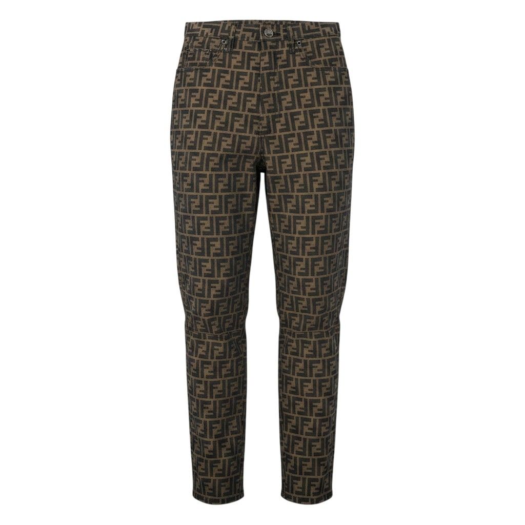Fendi Ig6 Zucca Pattern Trousers Pants Bottom 32 Brown