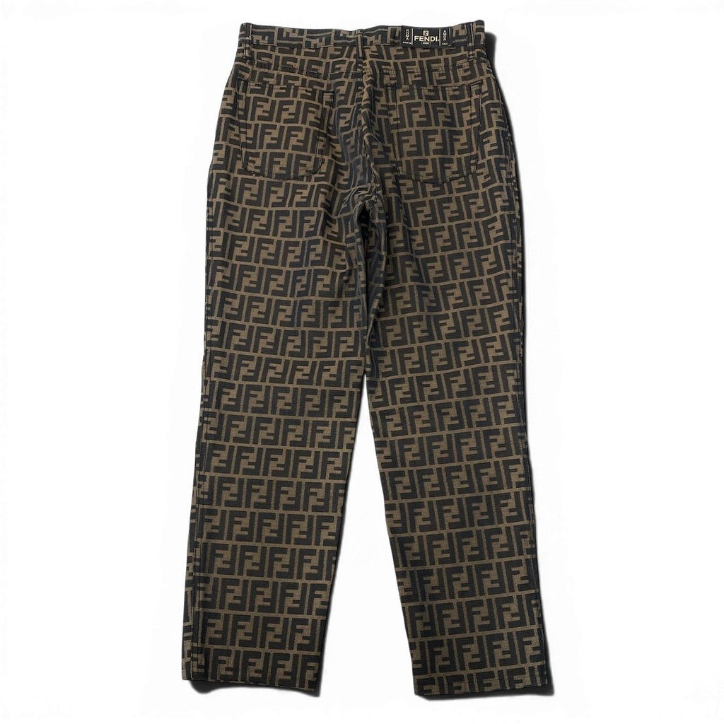 Fendi Ig6 Zucca Pattern Trousers Pants Bottom 32 Brown — view 3