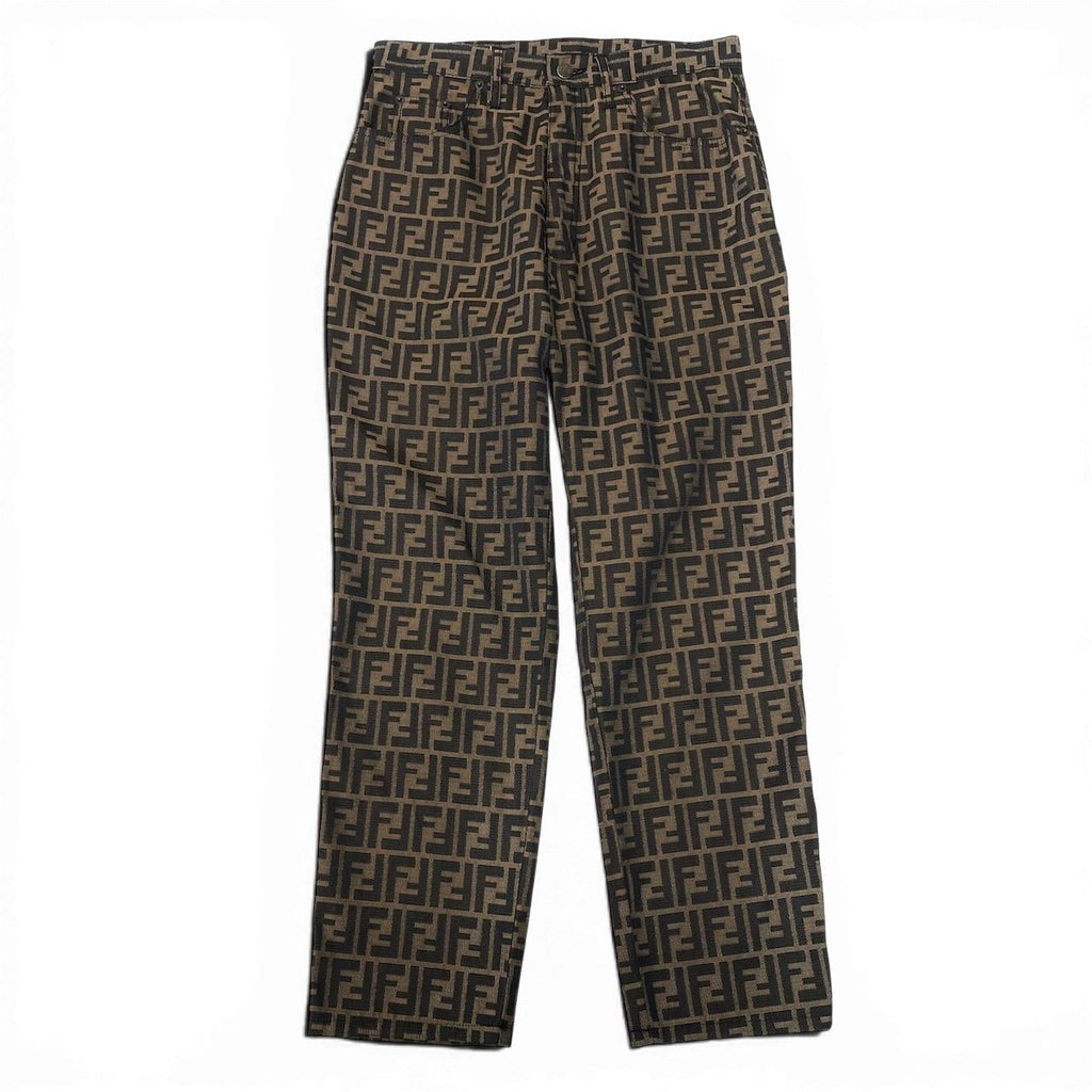 Fendi Ig6 Zucca Pattern Trousers Pants Bottom 32 Brown — view 2