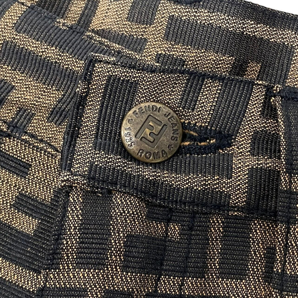 Fendi Ig6 Zucca Pattern Trousers Pants Bottom 32 Brown — view 8