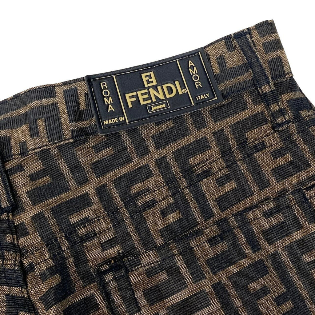 Fendi Ig6 Zucca Pattern Trousers Pants Bottom 32 Brown — view 7