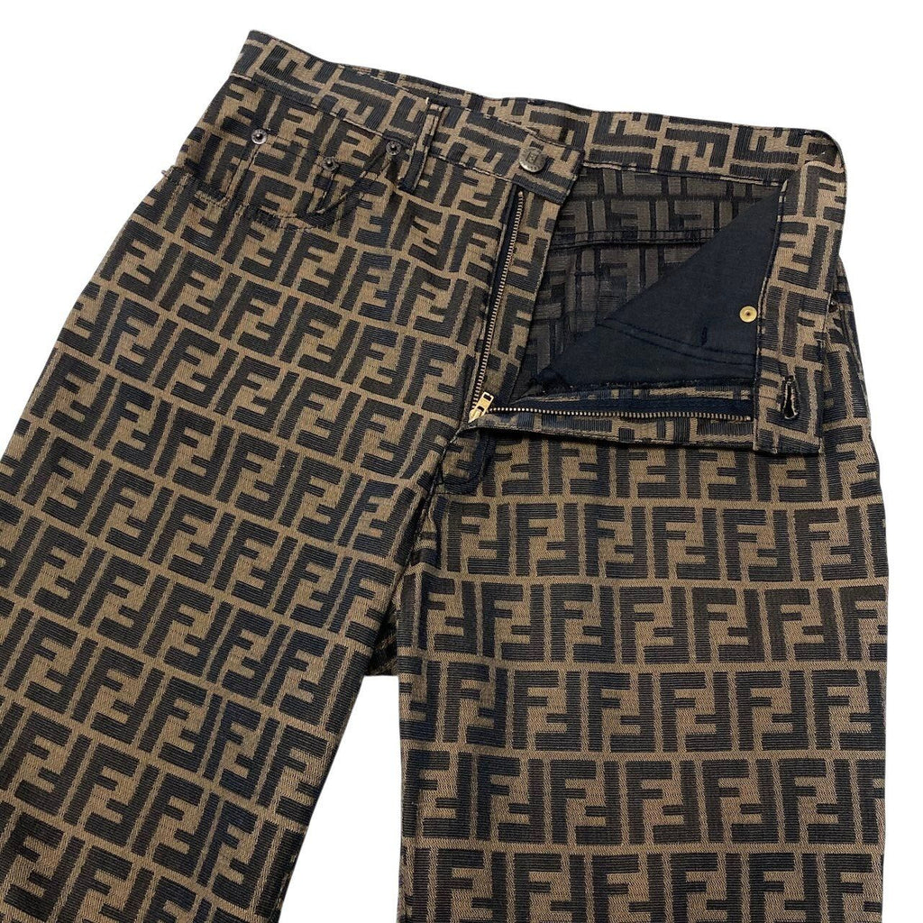 Fendi Ig6 Zucca Pattern Trousers Pants Bottom 32 Brown — view 5