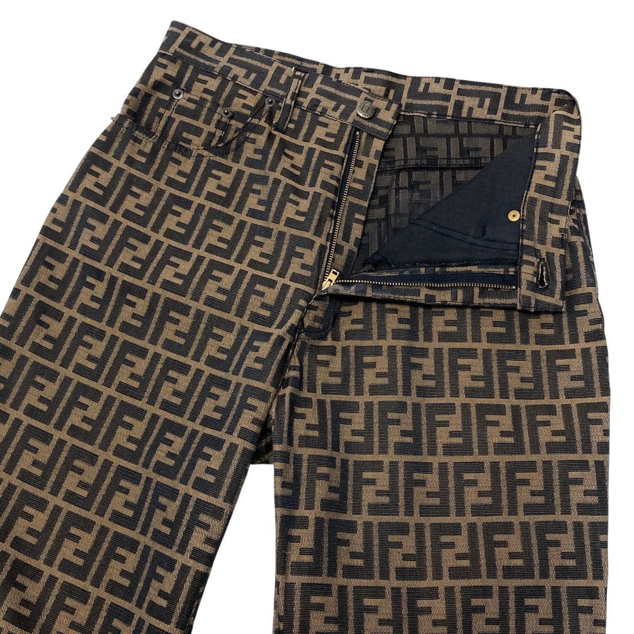 Fendi Ig6 Zucca Pattern Trousers Pants Bottom 32 Brown — view 5