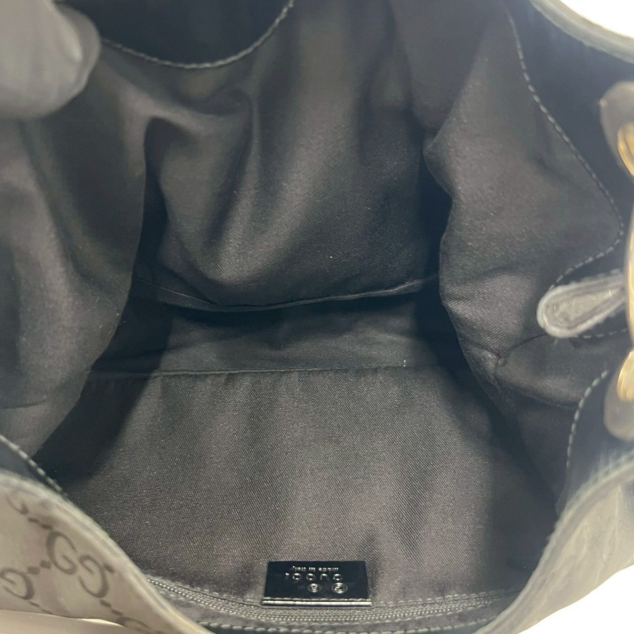 Gucci GG Pattern Nylon Leather Shoulder Bag Semi Black — view 9