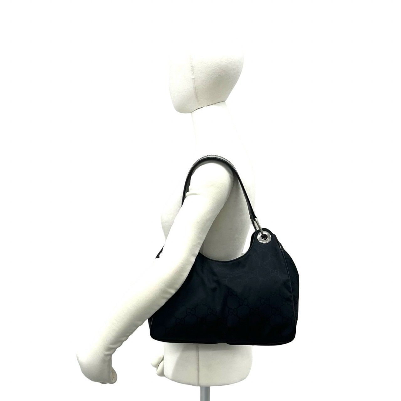 Gucci GG Pattern Nylon Leather Shoulder Bag Semi Black — view 2