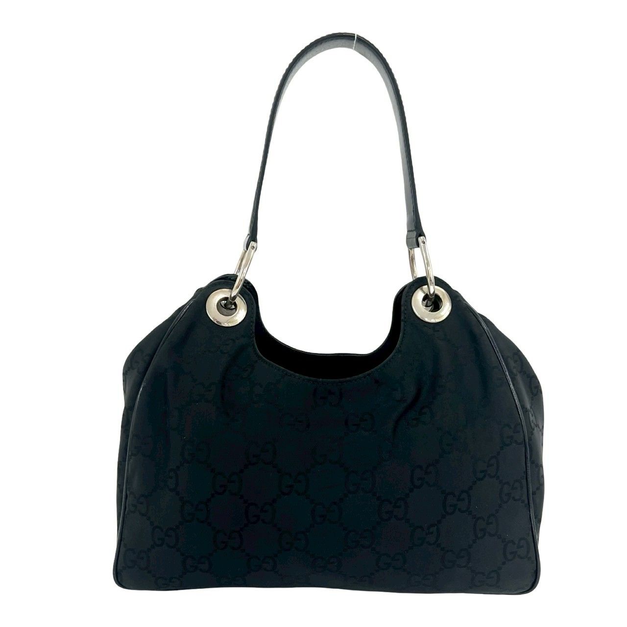 Gucci GG Pattern Nylon Leather Shoulder Bag Semi Black — view 3