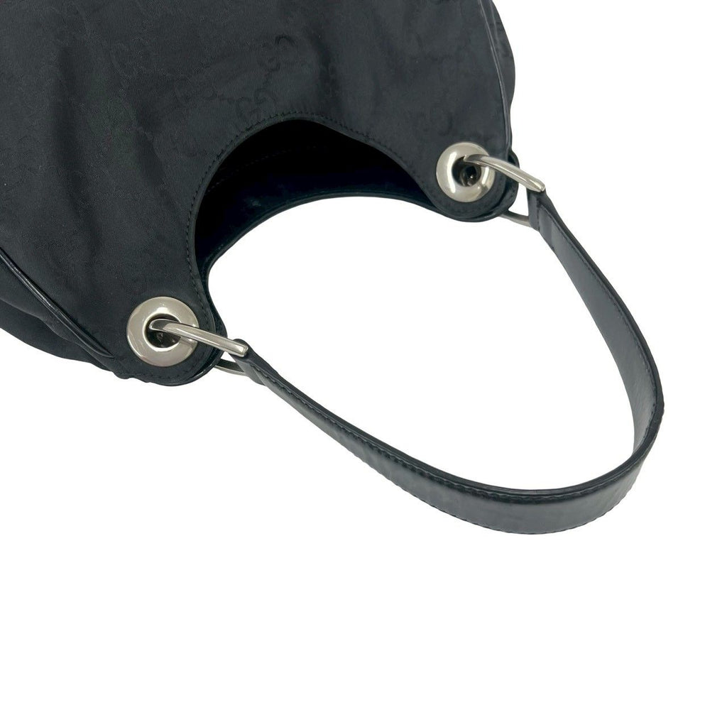 Gucci GG Pattern Nylon Leather Shoulder Bag Semi Black — view 4
