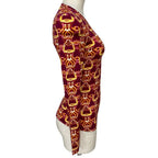 Hermes Long Sleeve Stretch Top Polyamide Red Multicolor Fine Daily Practical — view 4