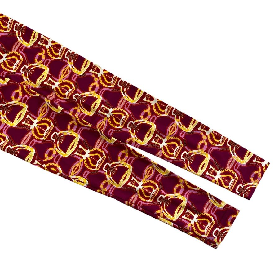 Hermes Long Sleeve Stretch Top Polyamide Red Multicolor Fine Daily Practical — view 6