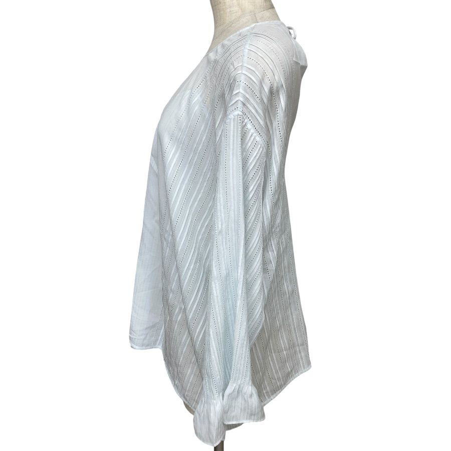 Hermes Sheer Top Overshirt Blouse with Camisole Silk White High Quality Daily — view 2