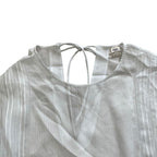 Hermes Sheer Top Overshirt Blouse with Camisole Silk White High Quality Daily — view 6