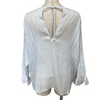 Hermes Sheer Top Overshirt Blouse with Camisole Silk White High Quality Daily — view 3