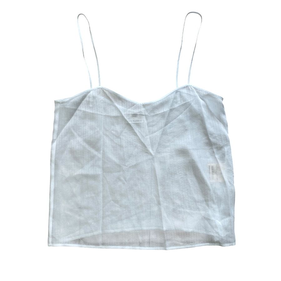 Hermes Sheer Top Overshirt Blouse with Camisole Silk White High Quality Daily — view 5
