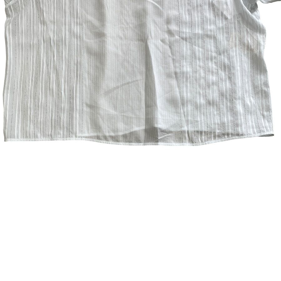 Hermes Sheer Top Overshirt Blouse with Camisole Silk White High Quality Daily — view 8