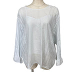 Hermes Sheer Top Overshirt Blouse with Camisole Silk White High Quality Daily