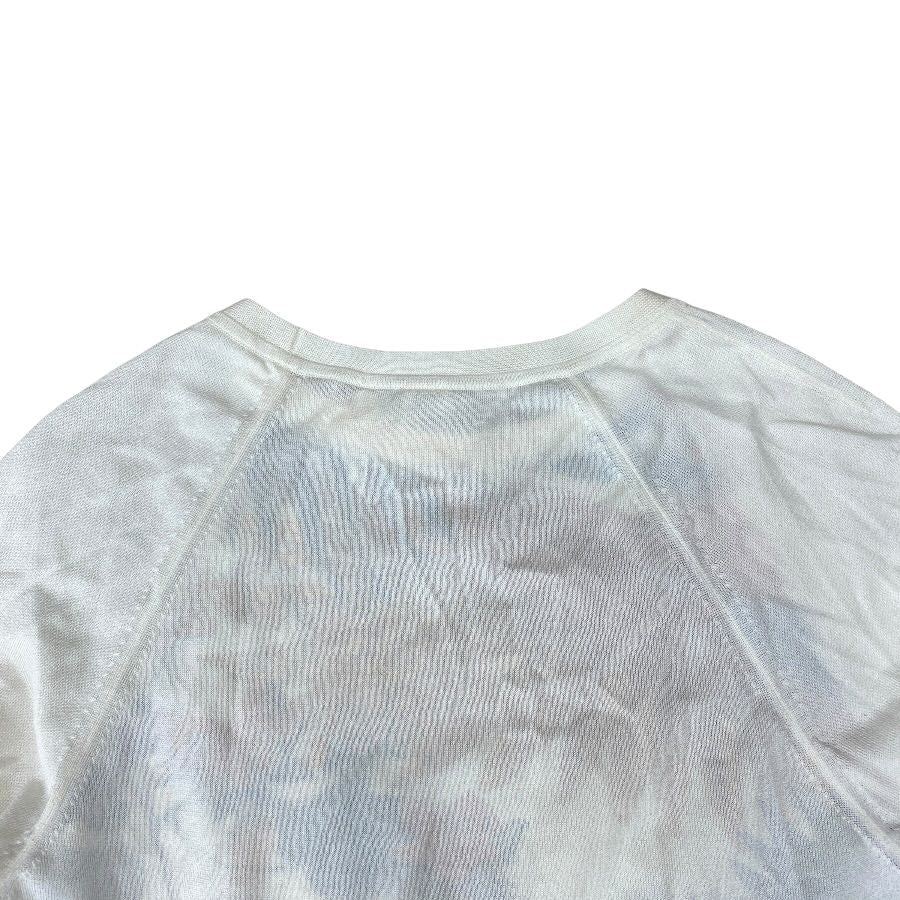 Hermes Twill Rene Knit Long Sleeve Top Silk White High Quality Daily Practical — view 8