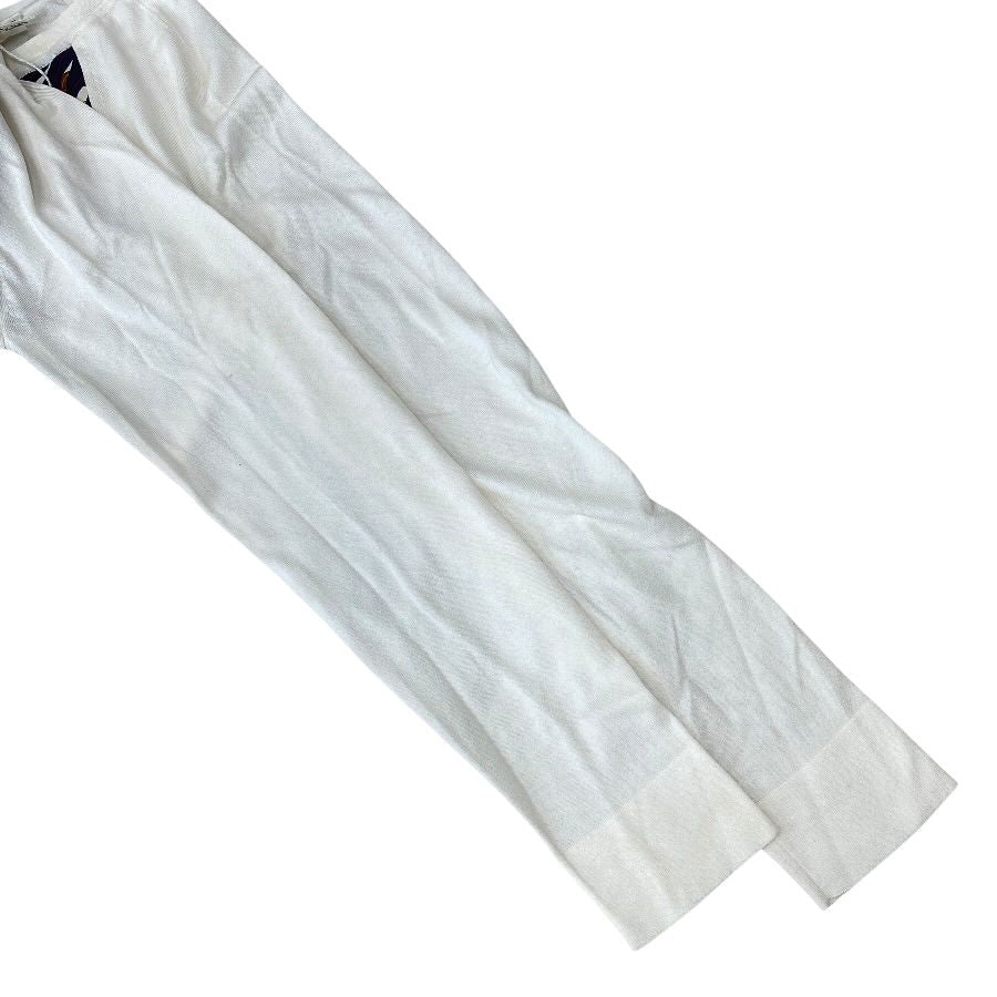 Hermes Twill Rene Knit Long Sleeve Top Silk White High Quality Daily Practical — view 6