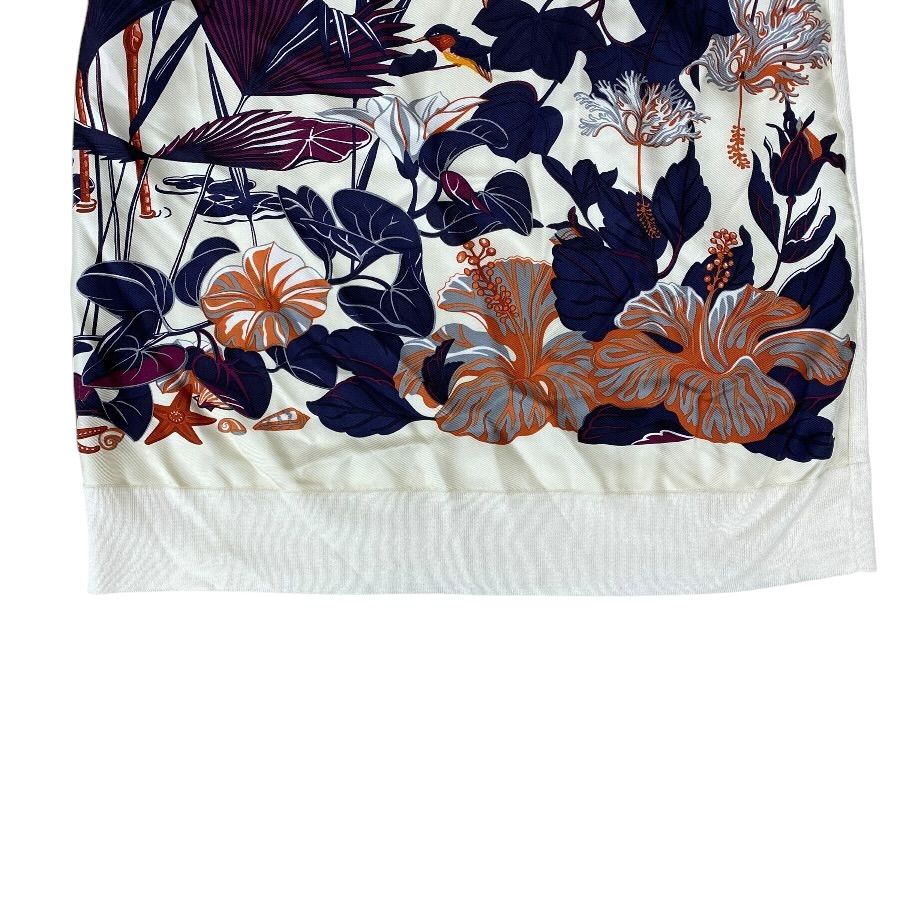 Hermes Twill Rene Knit Long Sleeve Top Silk White High Quality Daily Practical — view 7