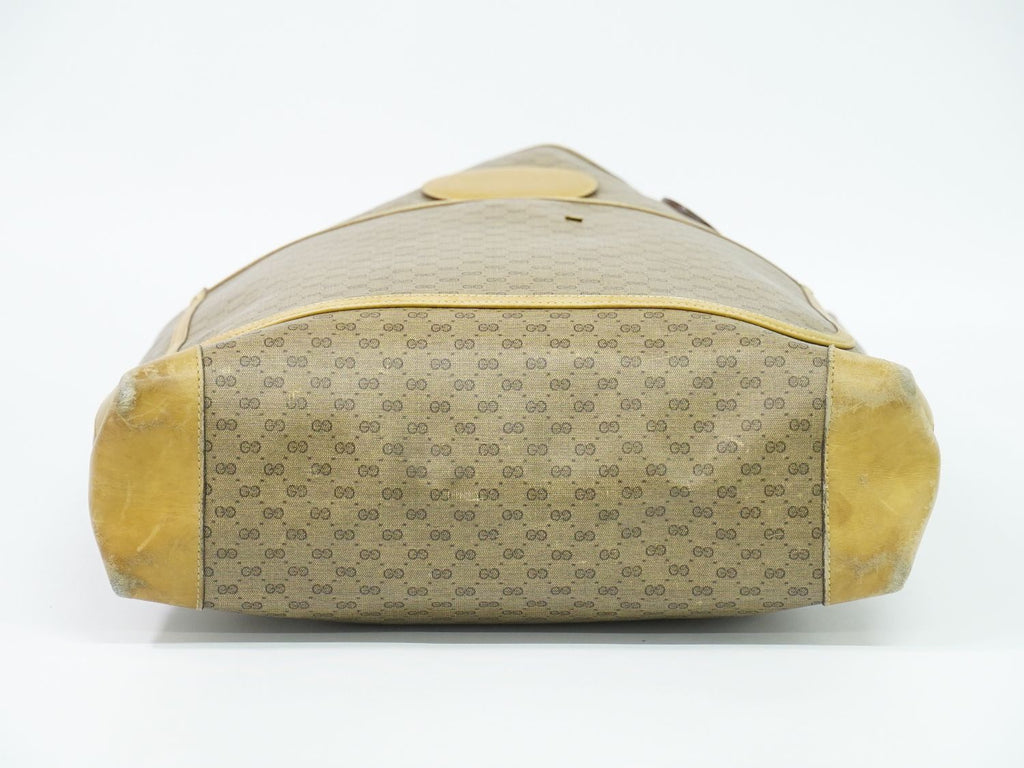 Gucci Vintage Sherry Line Micro GG Shoulder Bag Tote Brown — view 3