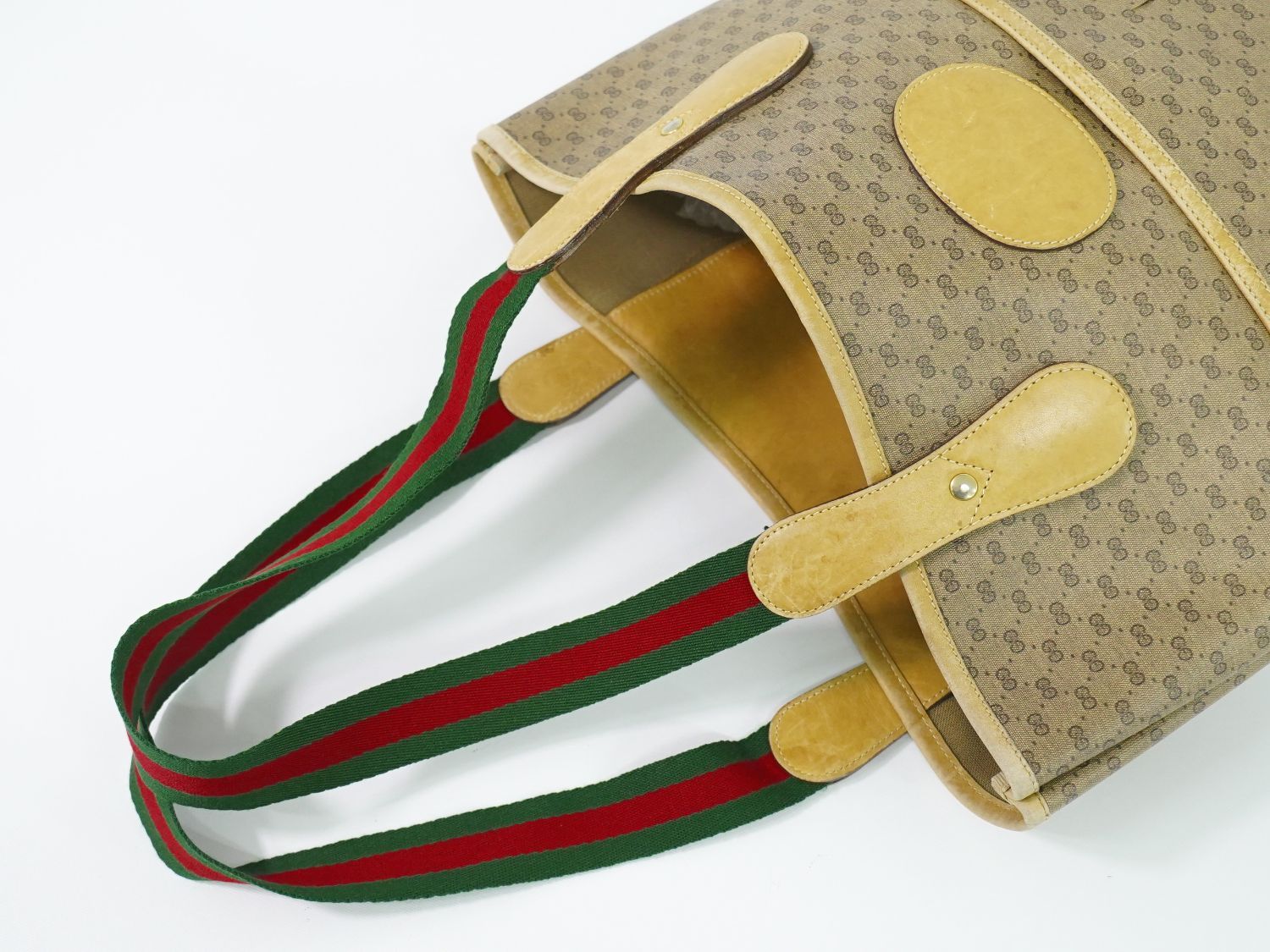Gucci Vintage Sherry Line Micro GG Shoulder Bag Tote Brown — view 4