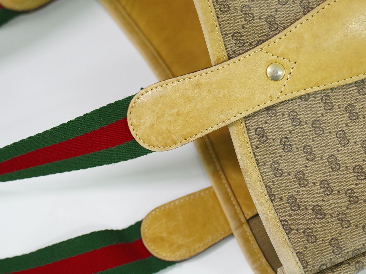 Gucci Vintage Sherry Line Micro GG Shoulder Bag Tote Brown — view 5