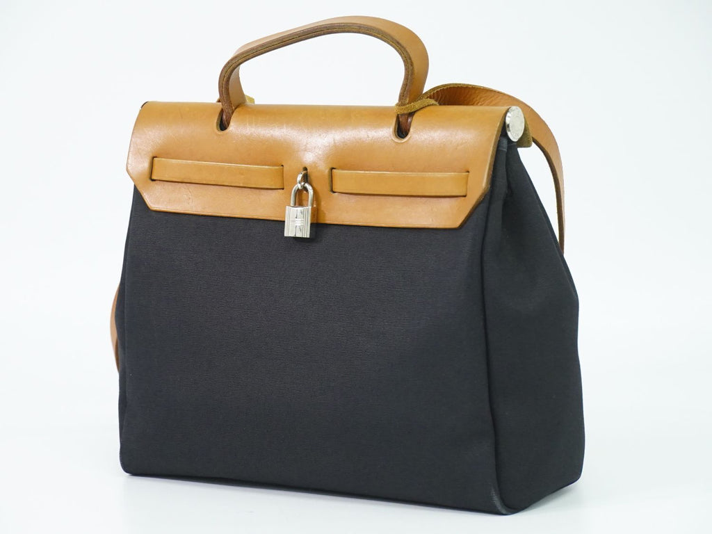 Hermes Herbag PM 2-Way Shoulder Bag Canvas Black — view 2