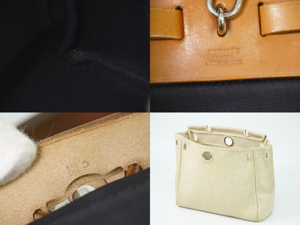 Hermes Herbag PM 2-Way Shoulder Bag Canvas Black — view 9