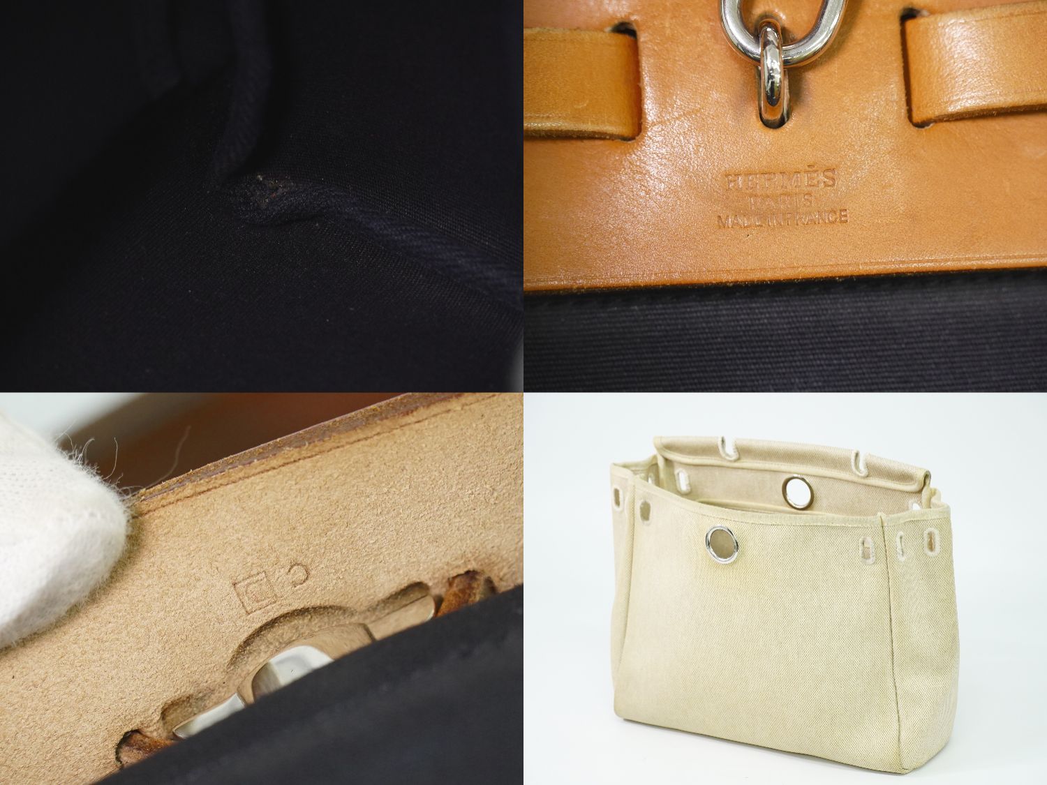 Hermes Herbag PM 2-Way Shoulder Bag Canvas Black — view 9