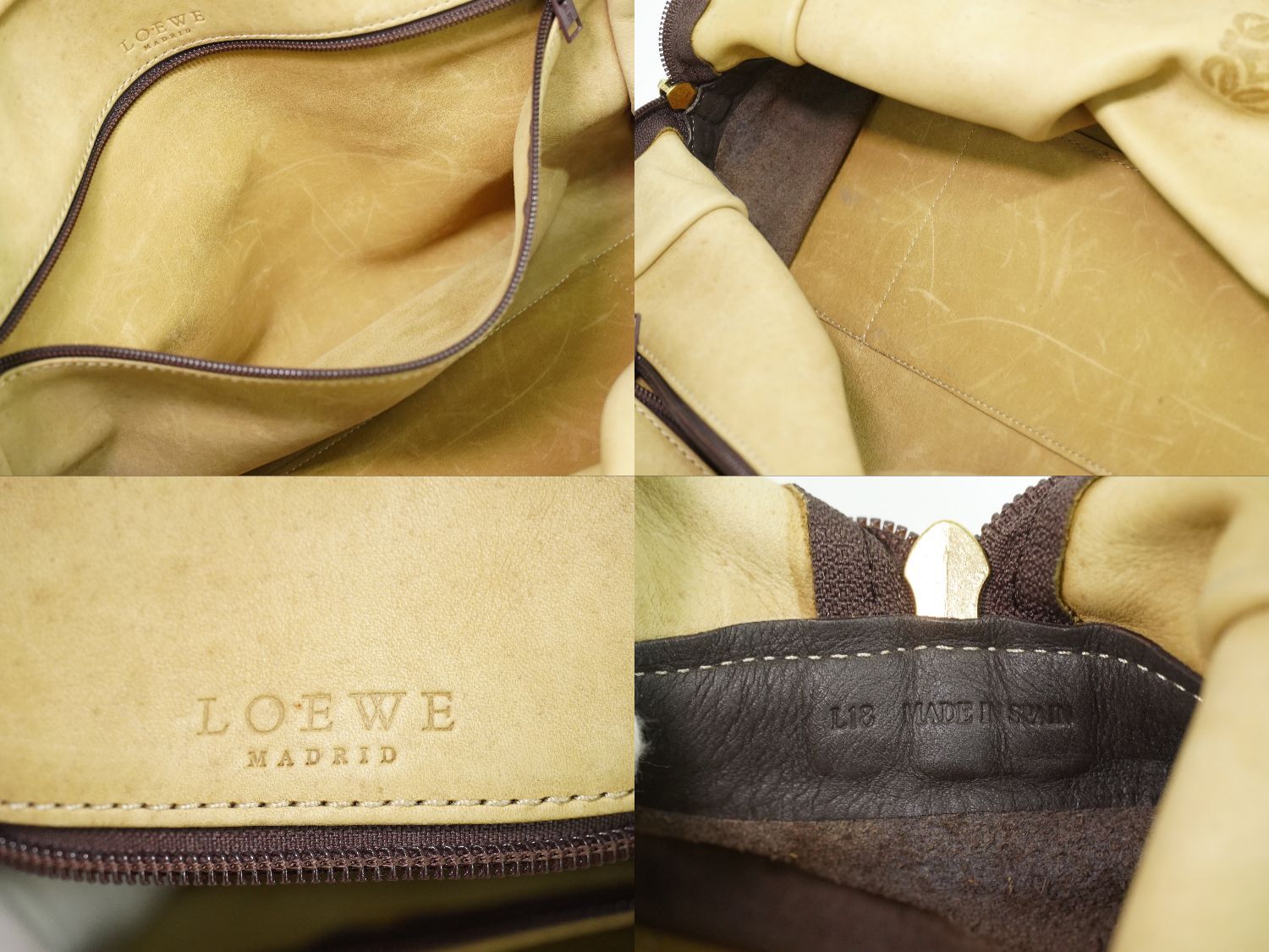 Loewe Amazona 32 Anagram Mini Boston Bag Suede Leather Beige — view 9