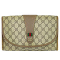 Gucci Vintage Sherry Line GG Supreme Clutch Beige