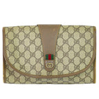 Gucci Vintage Sherry Line GG Supreme Clutch Beige
