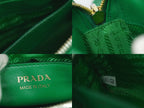 Prada Diagram Chain Shoulder Bag Pochette Leather Green Blue Diagramme — view 9