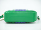 Prada Diagram Chain Shoulder Bag Pochette Leather Green Blue Diagramme — view 3
