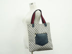 Gucci Vintage Sherry Line GG Supreme Shoulder Bag Tote Navy Shelly — view 6