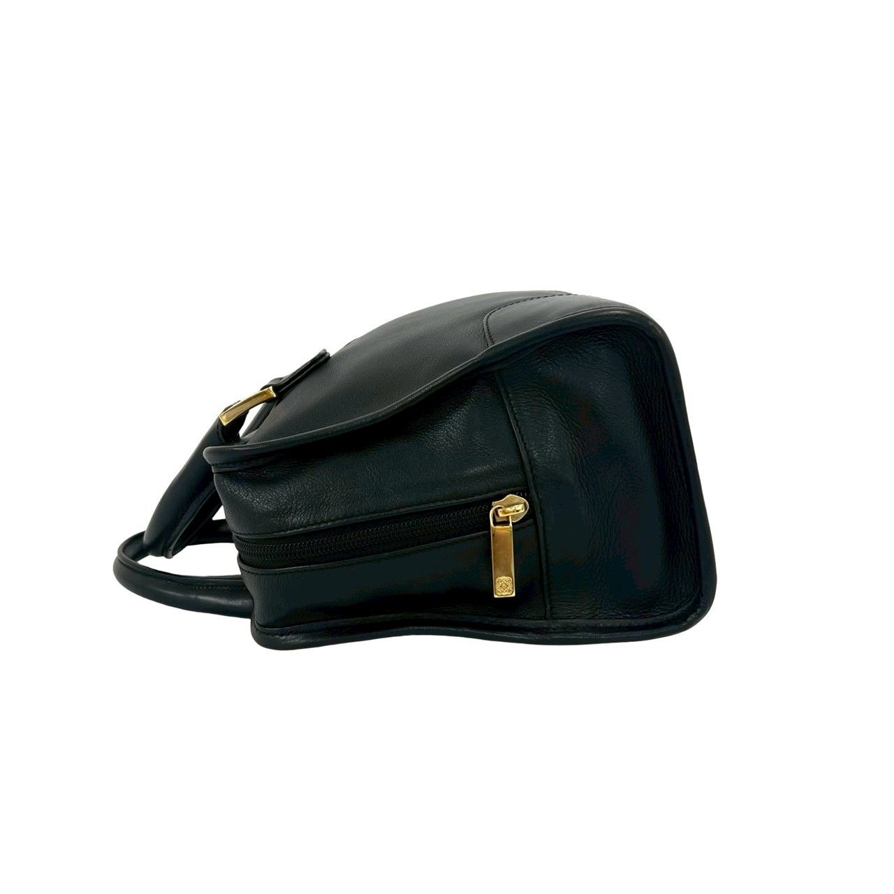Loewe Vintage Amazona 28 Anagram Logo Leather Mini Boston Bag Black — view 5