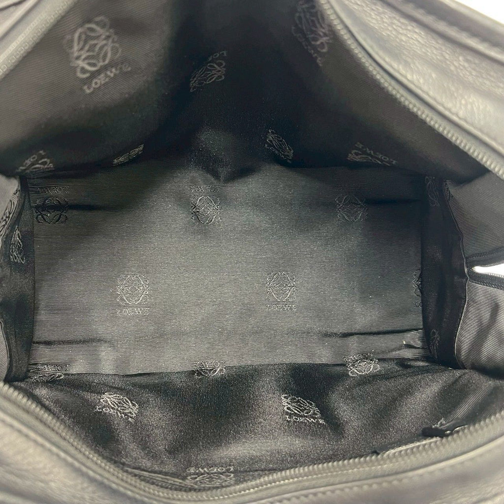 Loewe Vintage Amazona 28 Anagram Logo Leather Mini Boston Bag Black — view 9