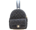 Chanel Navy Fancy Tweed Gold Mini Backpack