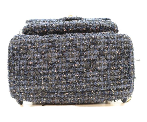 Chanel Navy Fancy Tweed Gold Mini Backpack — view 5