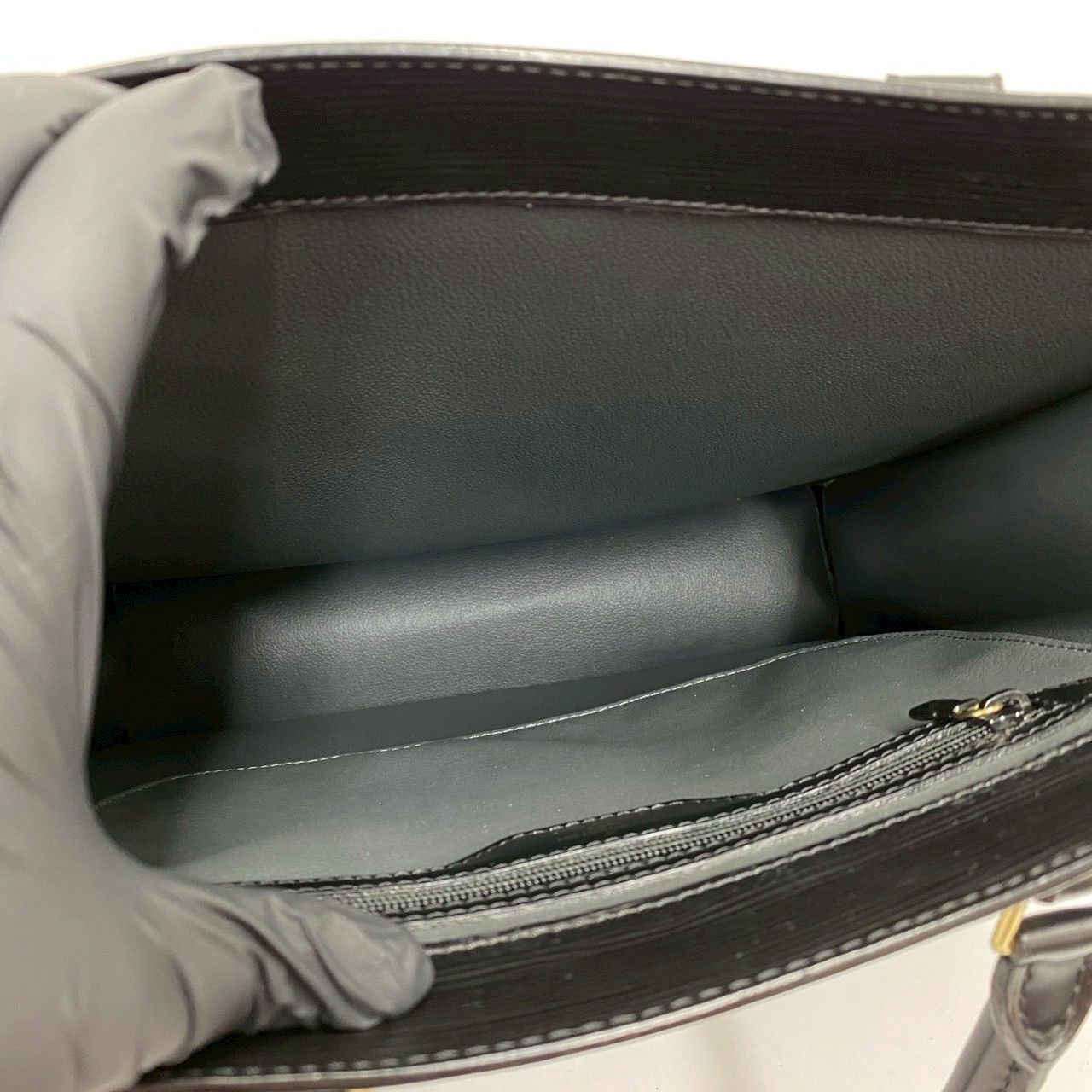 Louis Vuitton Sac Plat Epi Leather Handbag Business Tote Noir — view 9