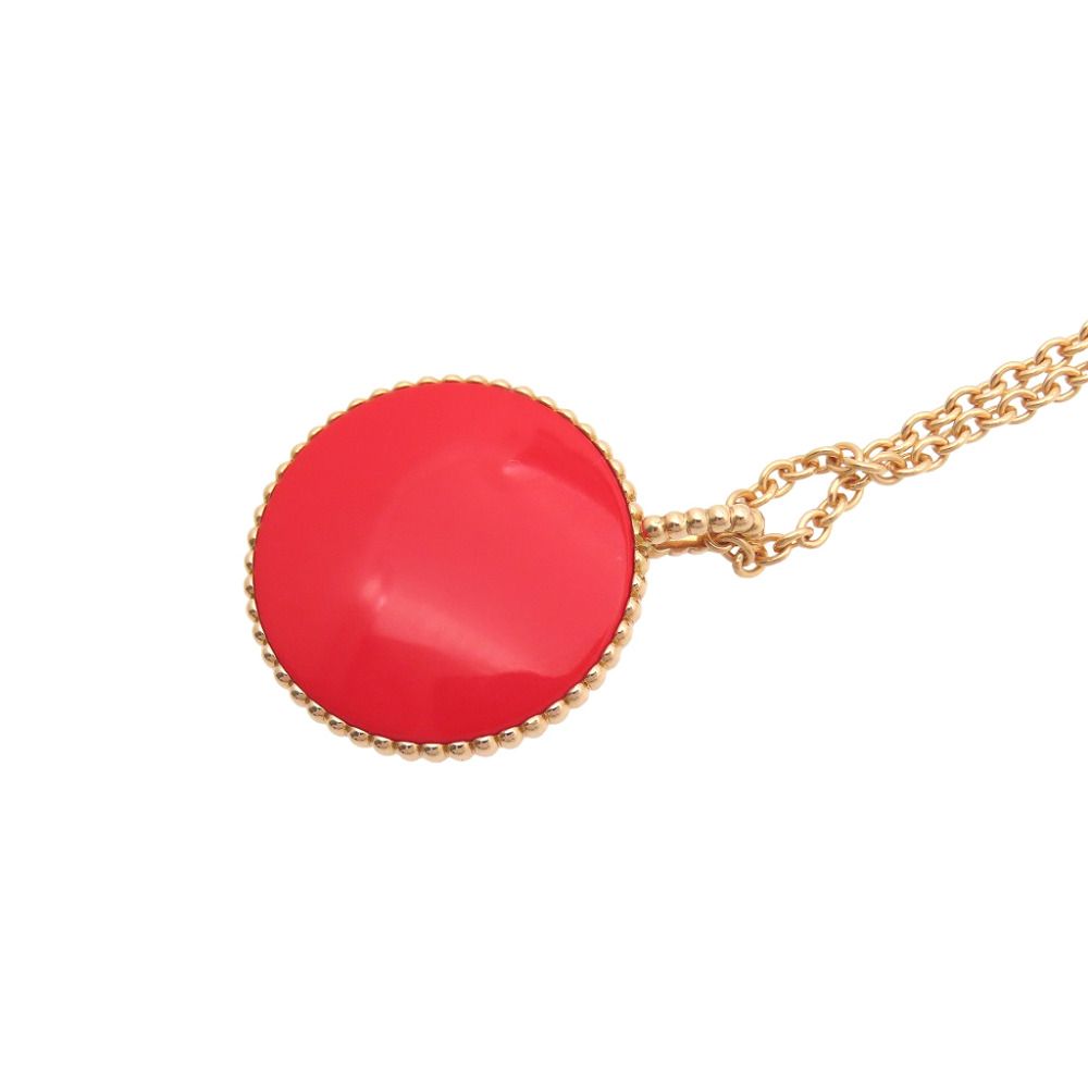 Dior Rose des Vents Diamond Necklace 18K Pink Gold Red Ceramic — view 8