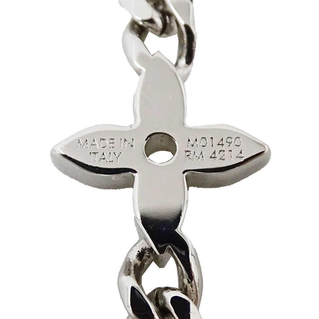 Louis Vuitton Necklace Metal Monogram Low Silver Logo Chain — view 7