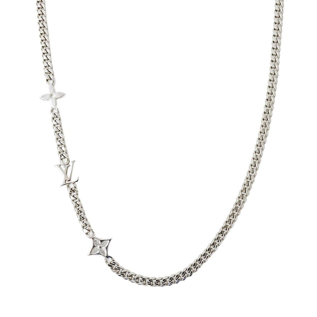 Louis Vuitton Necklace Metal Monogram Low Silver Logo Chain — view 3