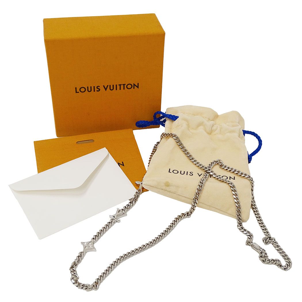 Louis Vuitton Necklace Metal Monogram Low Silver Logo Chain — view 8