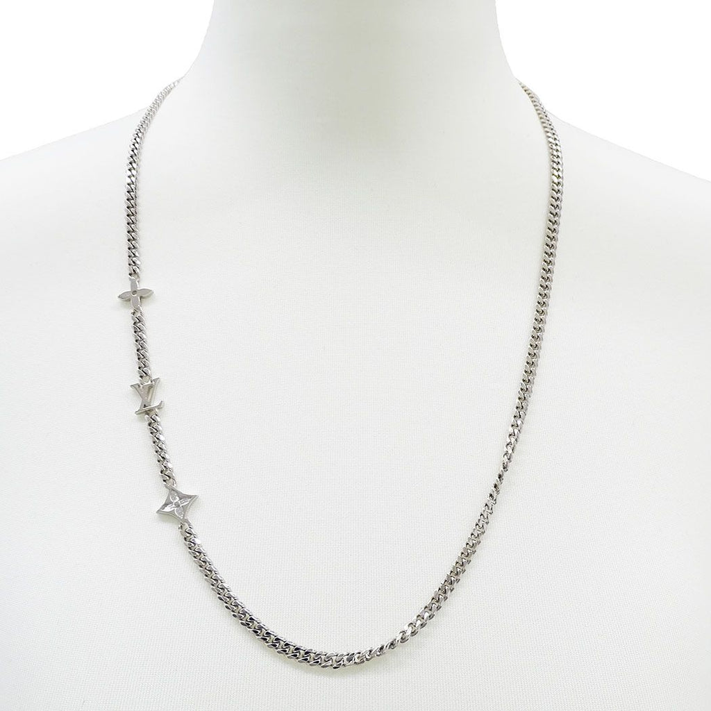 Louis Vuitton Necklace Metal Monogram Low Silver Logo Chain — view 6