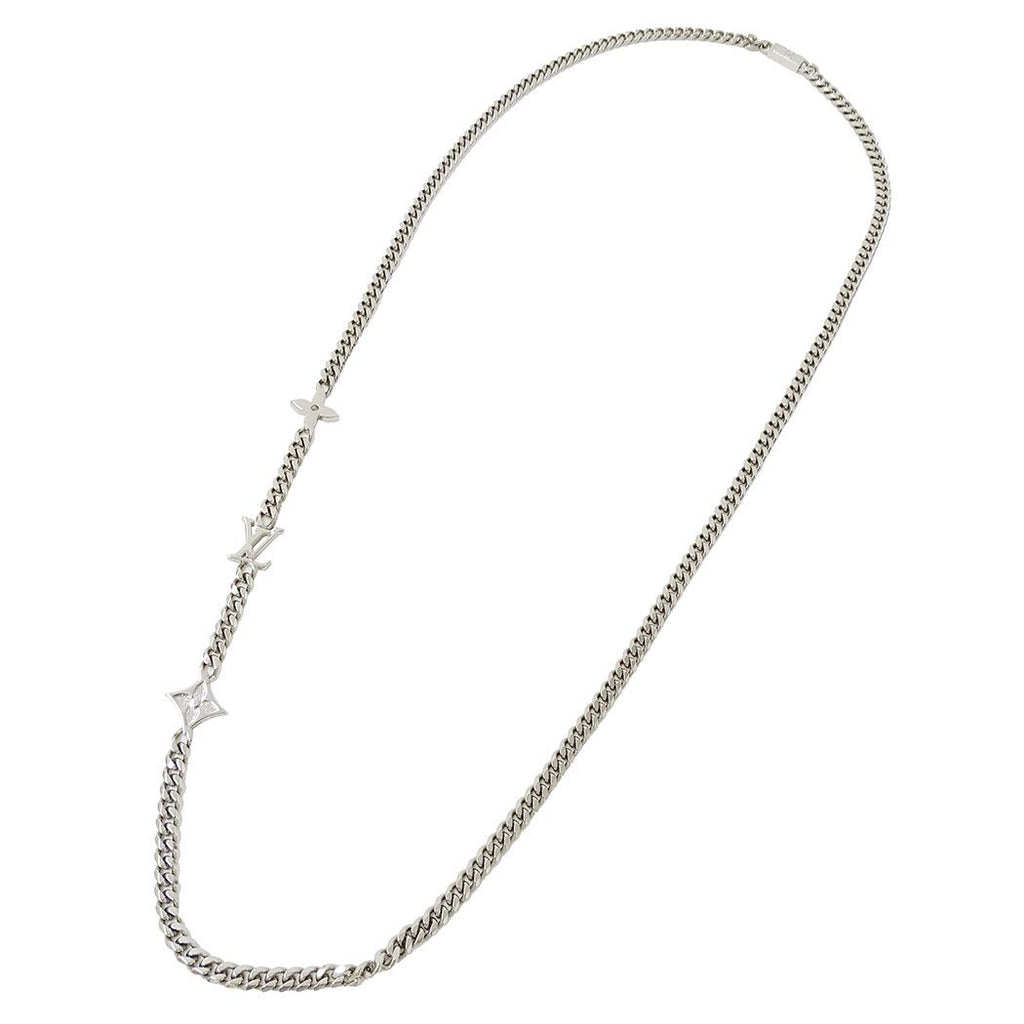 Louis Vuitton Necklace Metal Monogram Low Silver Logo Chain — view 2
