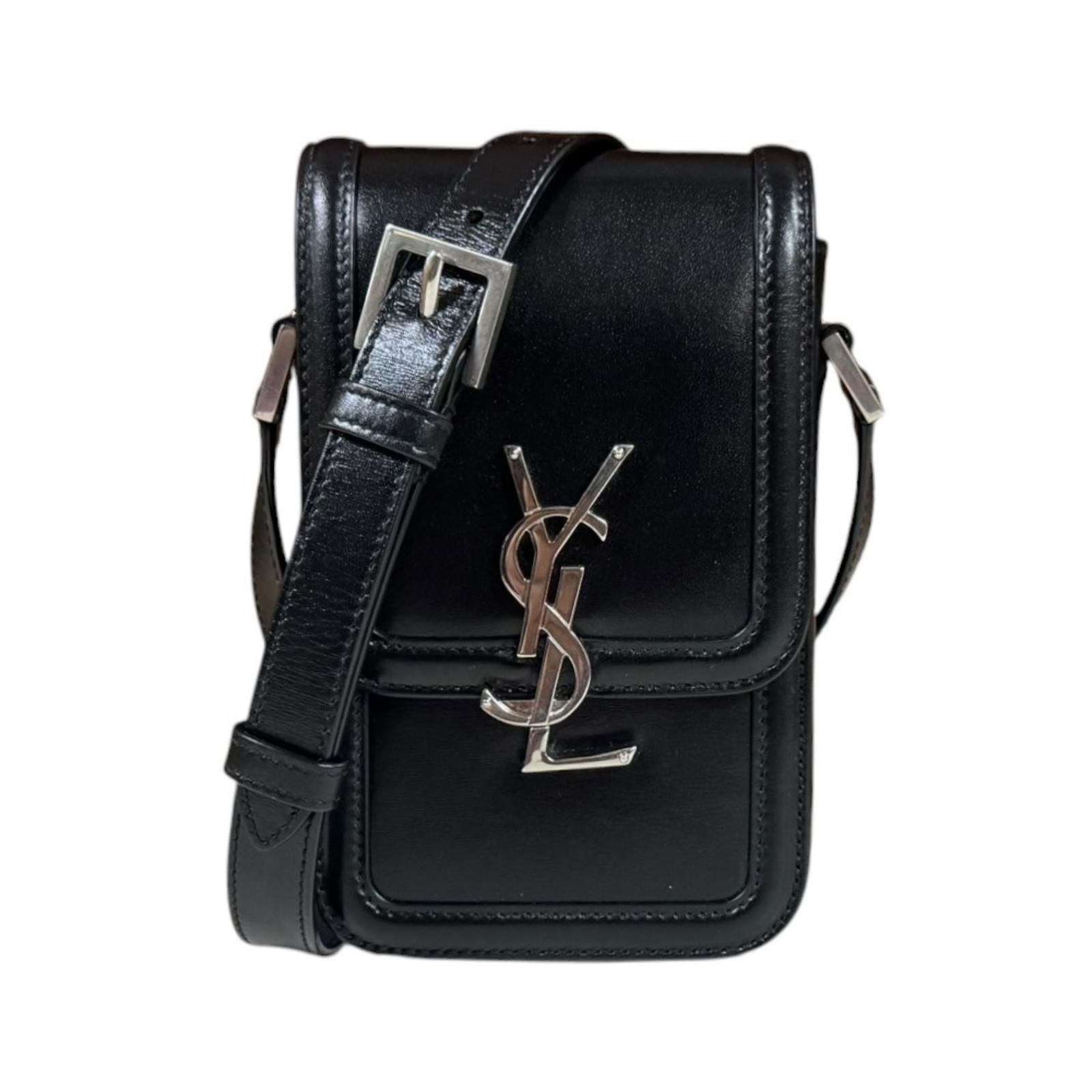 Saint Laurent Solferino Mini Shoulder Bag Leather Black
