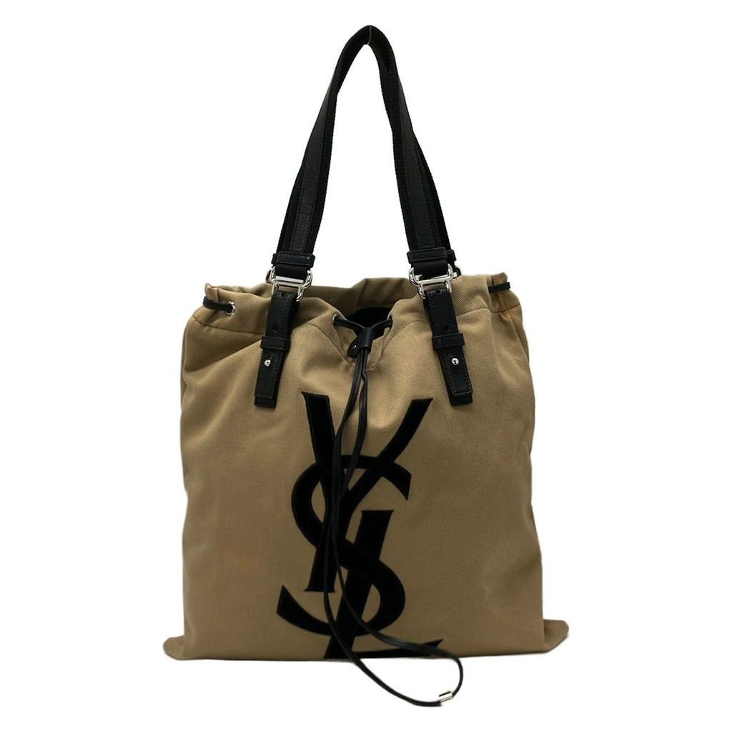 Saint Laurent Rive Gauche Tote Kahala Beige Black Leather