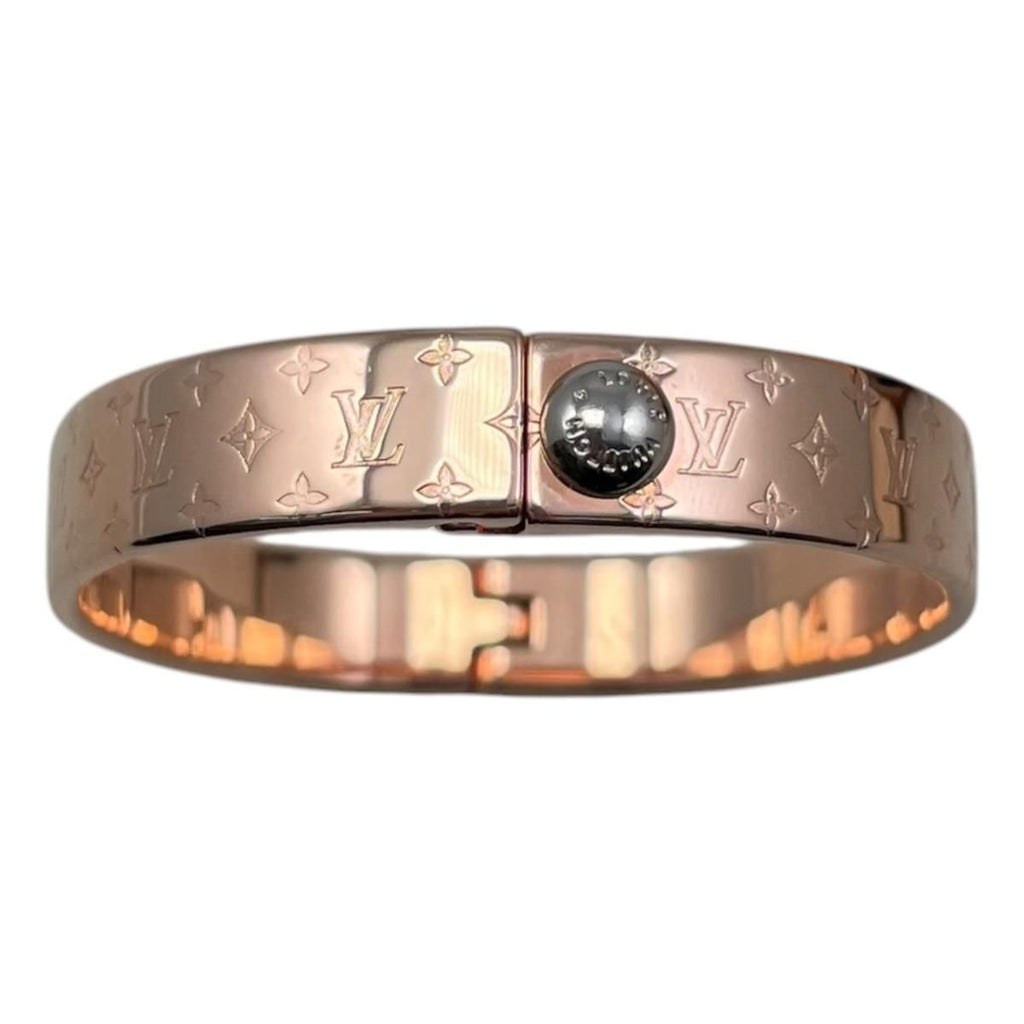 Louis Vuitton Bracelet Bangle Calf Nanogram M Monogram Rose Gold — view 3