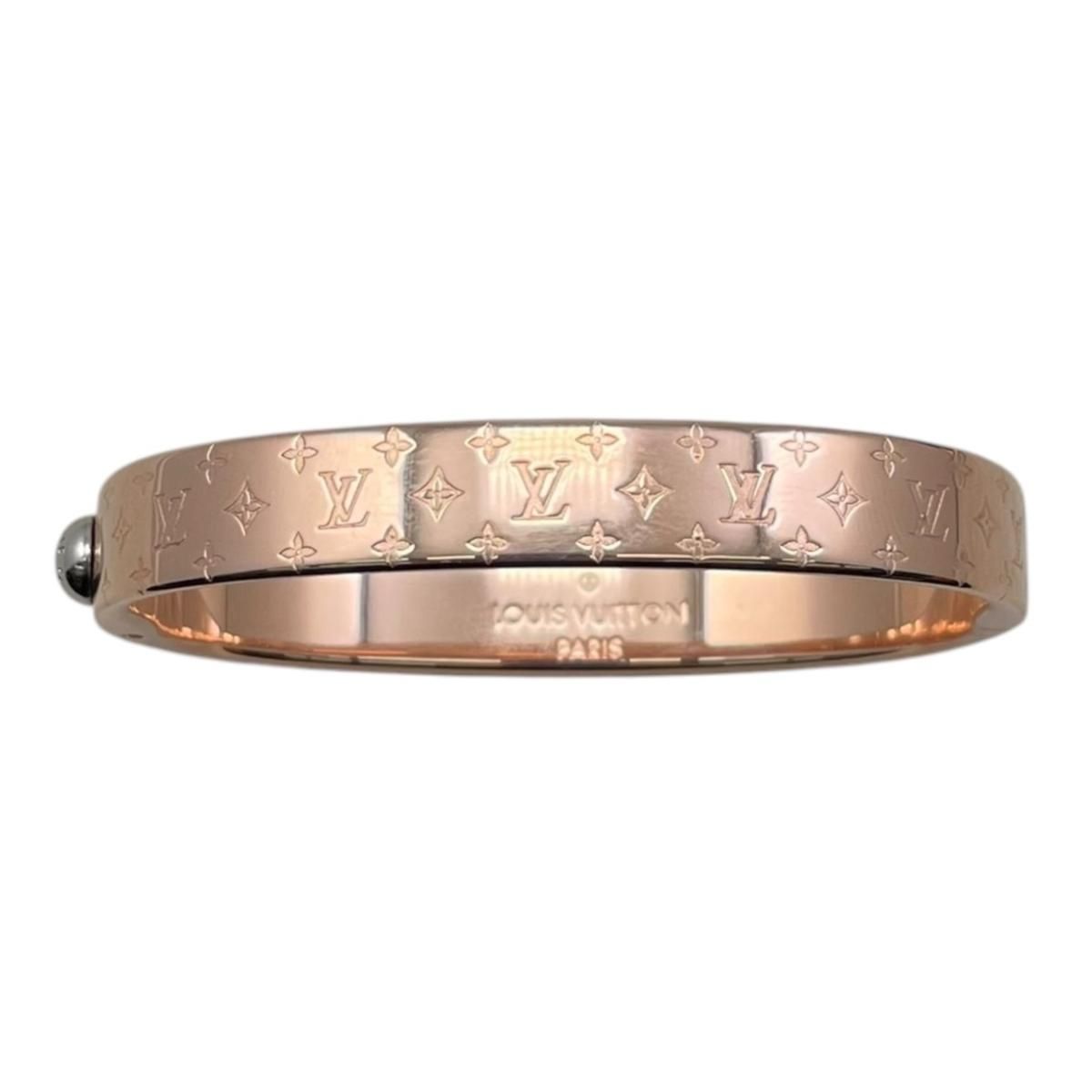 Louis Vuitton Bracelet Bangle Calf Nanogram M Monogram Rose Gold
